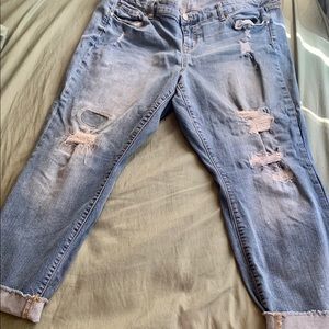 Torrid Distressed Patch Boyfriend Jean